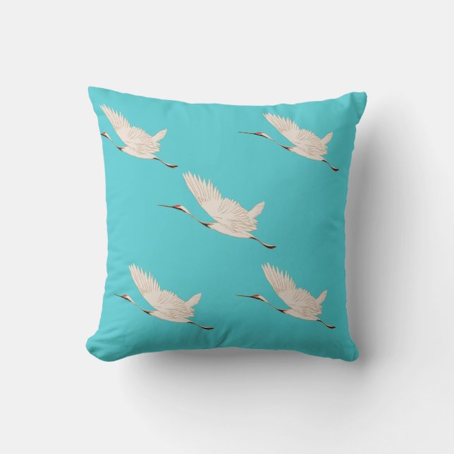 Carré Majestic Crane Sky coussin (Recto)