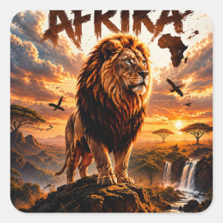 Carré Majestic Lion Head Sticker