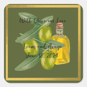 Carré Mariage Avec Olive notre Sticker Personnalisé Amou