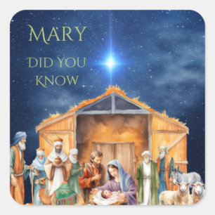 Carré Mary Saviez-Vous Savoir Sticker De Noël