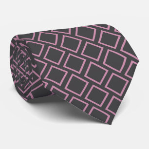 Carré Mauve Rose Rétro Sur Cravate Cou Gris Foncé