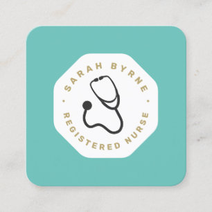 Carré Médecin ou infirmière Carte de visite de stéthosco