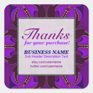 Carré Merci d'acheter Purple Business Sticker