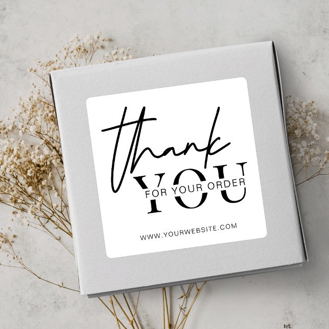 Carré Minimal Custom Business Thank You Square Sticker (Créateur téléchargé)
