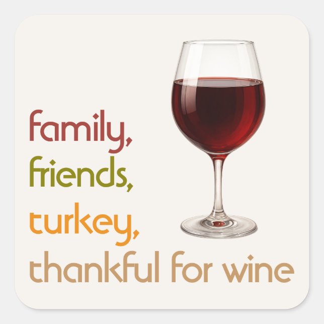 Carré Modern Thanksgiving Typography | Cozy Fall Sticker (Devant)