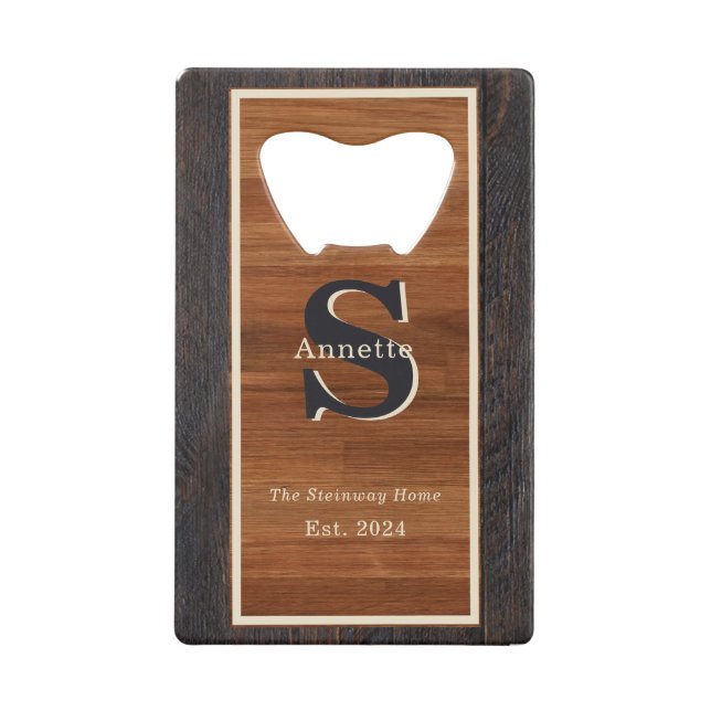 Carré Monogramme de teinte de bois moderne 2Tone (Dos)