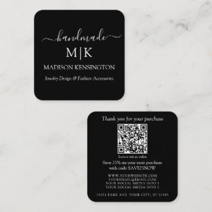 Carré Monogramme ou ajouter un logo Carte de visite QR a