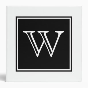 Carré noir Classeur Monogramme 2 pouces