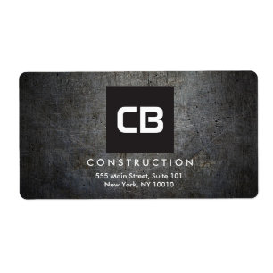 Carré noir Monogramme Grunge Métal Construction