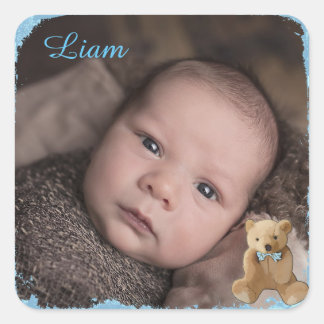 Carré Nom du bébé et Sticker photo