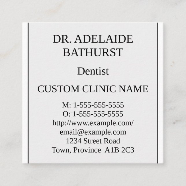 Carré Nostalgique, Carte de visite traditionnel (Devant)