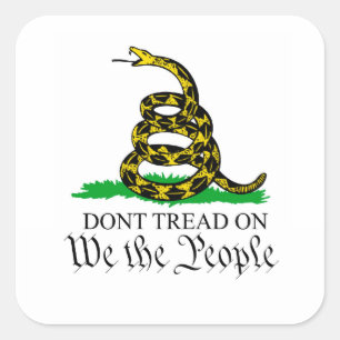 Carré Nous le peuple Gadsden Sticker Drapeau
