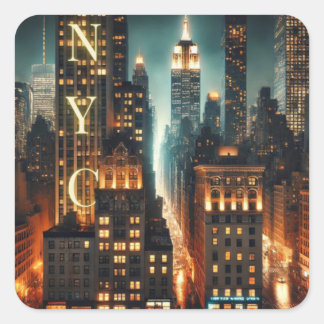Carré NYC Skyline Sticker – New York City Iconic Landmar