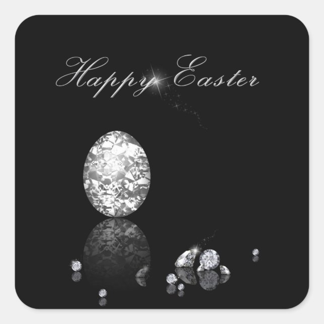 Carré Oeuf de Pâques brillant - Sticker (Devant)