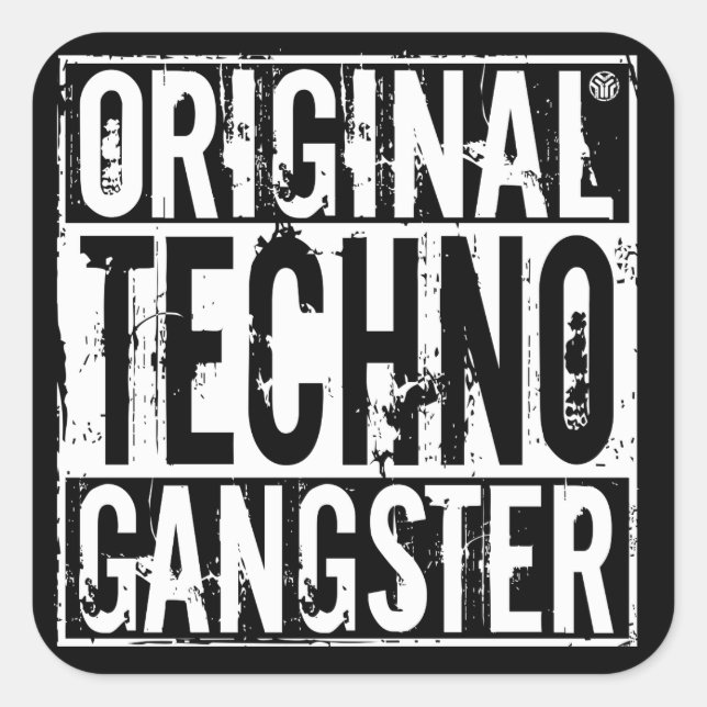 Carré Original Techno Gangster - Sticker (Devant)