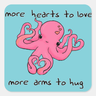 Carré Otopus Valentine's Day sticker Valentines