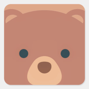 Carré Ours mignon et Brown   Sticker