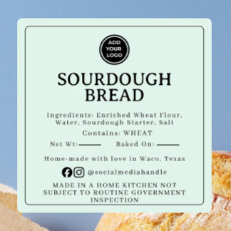 Carré Pale Mint Sourdough Ingredient Cottage Sticker