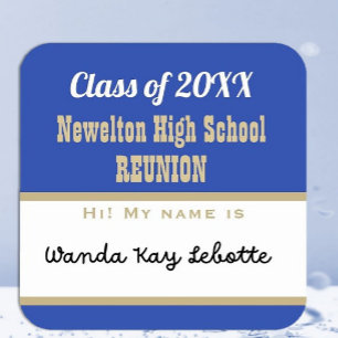 Carré Party time! Class Reunion Name tag Sticker