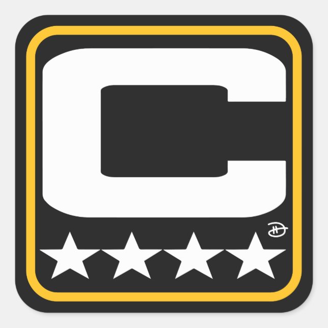 Carré Patch Champion - Sticker noir PIT (Devant)