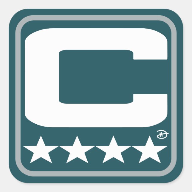 Carré Patch Champion - Sticker vert PHI (Devant)