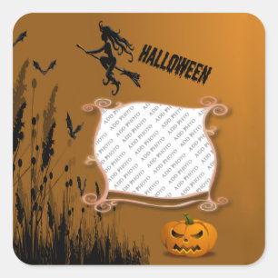 Carré Photo Frame, Sorcière, Sticker Jack o' Lantern