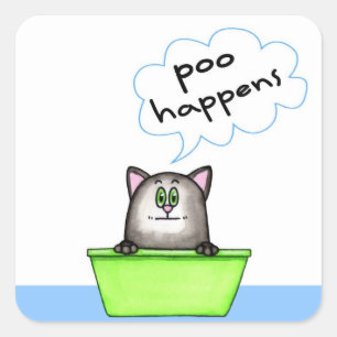 Carré Poo Happens Chat Sticker
