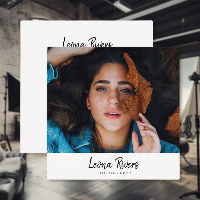 Carré Portrait QR Code Photographe Carte de visite (Créateur téléchargé)