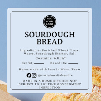 Carré Powder Blue Sourdough Ingredient Cottage Sticker