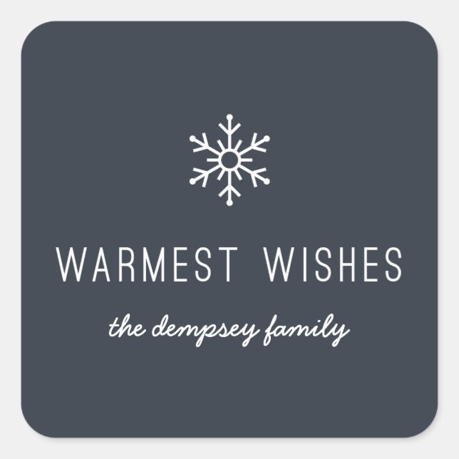 Carré Premier Sticker Snowfall - Navy (Devant)