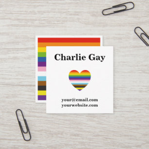 Carré Pride LGBTQ Gay Rainbow Carte de visite