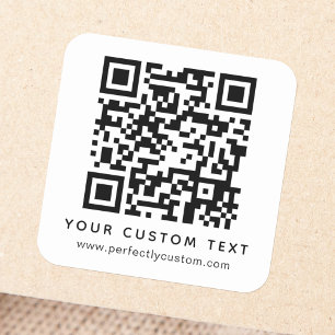 Carré QR code and custom text Square Sticker