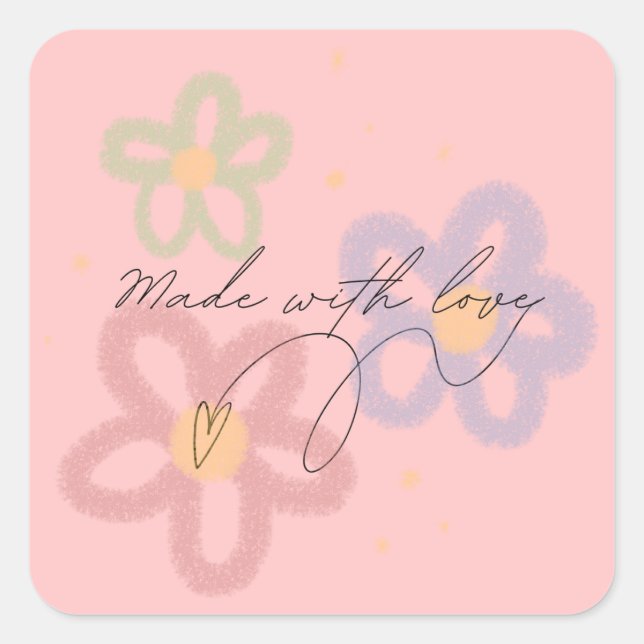 Carré Réalisé Avec Sticker Amour (Devant)