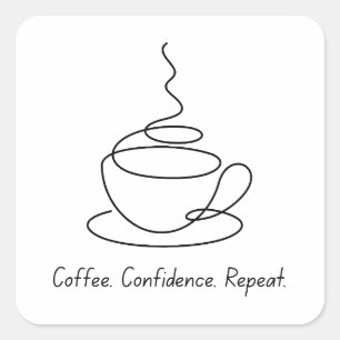 Carré Répétition de la confiance du café - Sticker de de