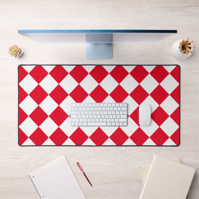 Carré rétro rouge et blanc rétro (Bureau 1)