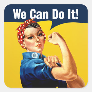 Carré Rosie la riveteuse   Sticker   Anglais
