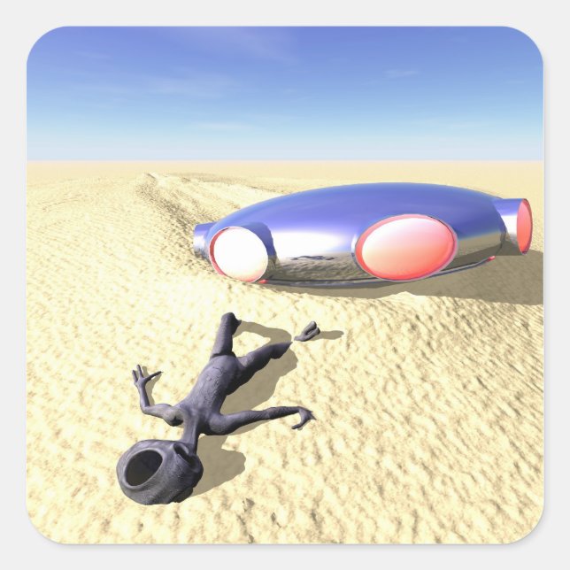 Carré Roswell Comme Sticker UFO Crash (Devant)