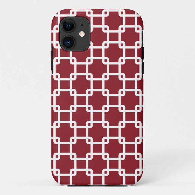 Carré rouge Lien Motif iPhone 5 Coque (Dos)
