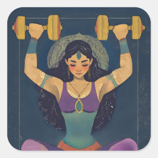 Carré Sacred Strength Goddess Weightlifting Sticker
