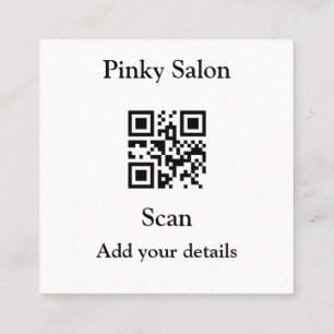 Carré Salon carte de visite ajouter votre logo Q R code 