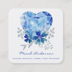 Carré Sapphire Blue Heart Carte de visite