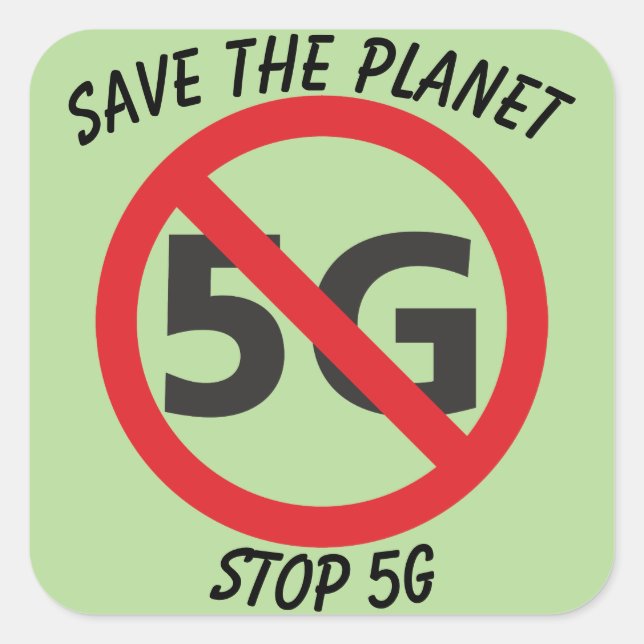 Carré Save the Planet, Stop 5G sticker (Devant)