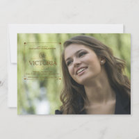 Carré Sceau de cuivre Graduation Photo Invitation