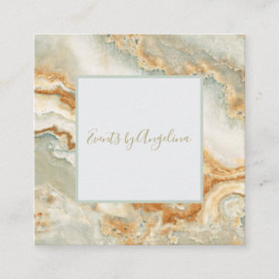 Carré Seafoam Luxe Teal vert et carte de visite d'agate