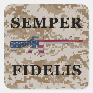 Carré Semper Fidelis M16 Sticker Tan