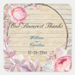 Carré Shabby Chic Victorian Merci Sticker