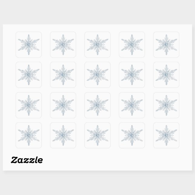 Carré Snowflake Sticker | Minimal Winter  (Feuille)