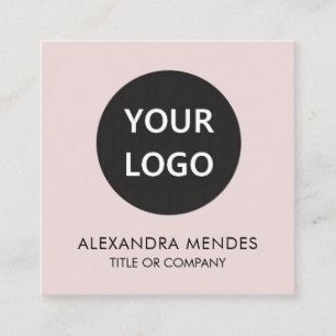 Carré Social Media QR Code Logo Carte de visite rose pâl