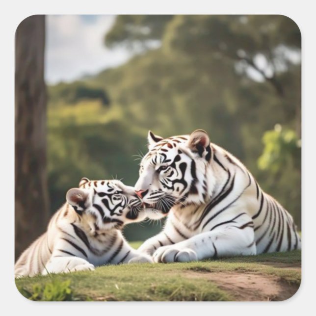 Carré Soft Bond – White Tigers Sticker (Devant)