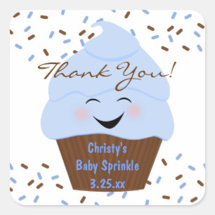 Carré Sprinkings Cupcake Sticker pour bébé garçon